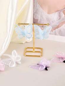 10/20 Miếng dán lưới ren hình bướm hai lớp dùng để may quần áo, phụ kiện kẹp tóc DIY - Nhiều màu - Xem 7