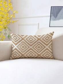 4 件装饰枕套，几何图案，100% 防过敏聚酯纤维靠垫套，复古亚麻材质，隐形拉链，可机洗，简约现代线条设计，拉链开合，家居装饰抱枕套，适用于沙发、客厅、卧室，无枕芯