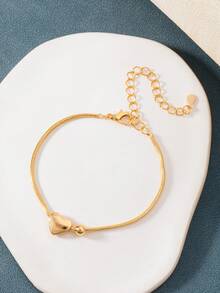 1条优雅不褪色心形吊坠手链，适合情人节、周年纪念日、日常时尚佩戴，也适合作为节日礼物。 - 金色1 - 查看 3