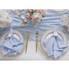 20 片粉色布餐巾，具有柔软的皱纹纹理，纯色方形布餐巾适合圣诞节、婚礼、感恩节、派对装饰，有多种颜色可供选择 - 彩色 - 查看 8