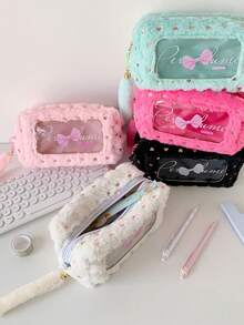 2025新款心形蝴蝶结化妆包，高品质大容量便携式旅行化妆品收纳包