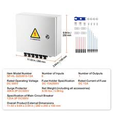 PV Combiner Box, 6 String, Solar Combiner Box With 15A Rated Current Fuse 125A Circuit Breaker Lightning Arrester And Solar Connector, Steel Case For On / Off Grid Solar Panel System, IP65 - 白色 - 查看 7