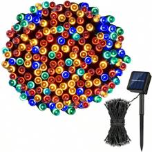1 Pacote 5m/12m/22m 20/30/50/100/200 Luzes Solares LED, 8 Modos, Luz Solar de Fada para Exterior, Decorações de Festa de Natal, Luzes Solares de Jardim, Branco/Branco Quente/Multicolorido