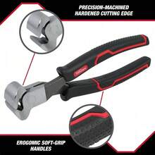 Alicates de corte frontal de 8 pulgadas Hyper Tough con mangos ergonómicos y cómodos, negro 6020V - 1 - Ver 4