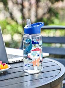 1pc 500ml Cute Animal Design Kids Water Bottle, Best Gift For Boys And Girls, Straw Cup Suitable For Outdoor, School, Sports, Graduation Season, Portable