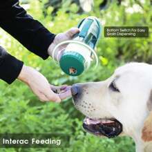 1pc Large Capacity Portable Pet Travel Water Bottle With Food Container, Outdoor Dog Walking Drinking Cup, Dog Water Bottle And Bowl Dispenser, Dog Supplies