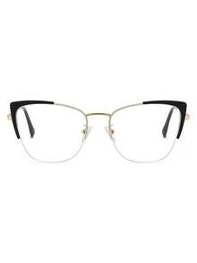 Visivana 1 Pair Women's Two-Tone Cat Eye Metal Half-Rim Personalized Spring Temple Retro Fashion Optical Glasses - Multicolor - View 6
