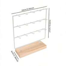 1 件木质耳环展示架出售，耳环架展示架 - 彩色 - 查看 5