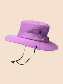 1PC Kid Sun Hats Wide Brim UV Protection Mesh Foldable Ponytail Bucket Fishing Hat Beach Cap For Fishing Hiking Gardening Outdoor