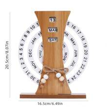 1 pièce Calendrier circulaire rotatif en bois créatif à 3 niveaux, Lune, Soleil, Arbre de Vie | Calendrier perpétuel en bois suspendu, convient pour la maison, le bureau, le restaurant, l'hôtel, la maison de thé | Excellent décoration murale et d'intérieur, ornement suspendu