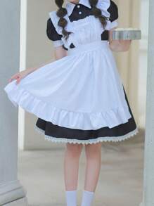Uniforme de criada estilo lolita británico clásico, disfraz de camarero/a de anime/cómic para cosplay, café y Halloween