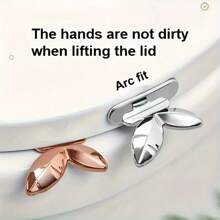 2pcs Rose Gold Toilet Seat Lifters, Flower Pattern, Durable Acrylic, Easy To Clean - Preglued Design, Non-Dirty Handling Bathroom Accessories Bathroom Organizer Back To School