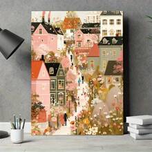 1pc Vibrant Cityscape Canvas Art Modern Minimalism Style Poster Living Room Bedroom Wall Gifts Decor Optional Frame ﻿