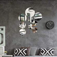 4 opakowania akrylowych okrągłych luster, samoprzylepne naklejki lustrzane z nieszklanej okrągłej płyty lustrzanej, łatwe do oderwania, zdejmowane dekoracje do salonów, sypialni i biur, wodoodporne i odporne na korozję, do dekoracji ściennych w domu lub jako centralny element stołu weselnego, spersonalizowane naklejki, lustro ścienne, dekoracja ścienna, wystrój pokoju, lustro ścienne, lustro do pokoju, wystrój domu, wystrój łazienki, wystrój salonu