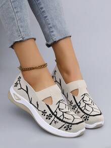 STEPREACH 2025秋季新款女士休闲运动鞋透气网眼鞋时尚轻便防滑柔软 - 米色 - 查看 2