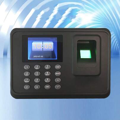 Relojes Checador Máquina Fichar Máquina de Asistencia Biométrica de Huella Dactilar en Español Pantalla LCD de 2.4 Pulgadas Relojes para Fichar con Capacidad de 1000 Huellas Dactilares