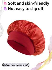 1 pièce / 2 pièces Nouvelle casquette de sommeil élastique à large bord en satin doux et respirant, style mode décontracté et confortable pour usage quotidien
