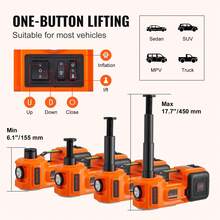 Electric Car Jack, 3 To 5 Tons /6600 To 11023 Lbs Scissor Jack, 12V Electric Automatic Jack With Double Saddles And Remote Control, Portable Car Jack For Sedan, SUV, Truck Tire Change - 橘色 - 查看 3