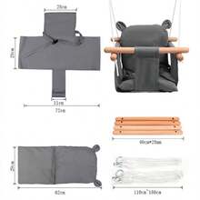 Children's Teddy Bear Cloth Bag Swing Indoor Door Frame Baby Swing And Linen Canvas Swing For Infants And Young Children Home Play Equipment - Dark Grey - View 4