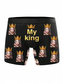 1 pieza Calzoncillos personalizados para hombre, ropa interior personalizada para hombres, calzoncillos tipo bóxer personalizados, calzoncillos tipo bóxer con diseños de caras divertidas personalizados, regalo de San Valentín, regalo de aniversario, regalo de cumpleaños, regalo de boda, regalo para el mejor amigo, regalo para el novio, regalo para el esposo, regalo para él