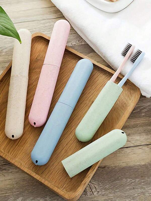 4/2/1 Suporte para escova de dentes de viagem 3 em 1, suporte portátil e respirável para escovas de dentes, recipiente de viagem para viagens, acampamentos em família e escola, à prova de poeira e higiênico para volta às aulas