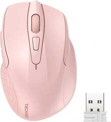 Tecknet Wireless Mouse, 2.4g Ergonomic Optical Mouse, Computer Mouse Laptop, PC, Computer, Chromebook, Notebook, 6 Buttons, 24 Months Battery Life, 2600 DPI, 5 Adjustment Levels - Różowy - Zobacz 1