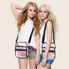 Stadium Approved Clear Crossbody Bag With Adjustable Shoulder Strap, PVC Clear Purse Bag, Back To School, Clear Messenger Bag, For Date, Concerts - màu đen - Xem 7
