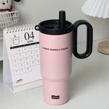 Cốc đá lớn bằng thép không gỉ 316, dung tích lớn, có ống hút, hoàn hảo cho ô tô, có tay cầm. - Nhiều màu - Xem 7