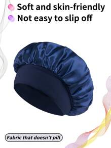 1 pièce / 2 pièces Nouvelle casquette de sommeil élastique à large bord en satin doux et respirant, style mode décontracté et confortable pour usage quotidien