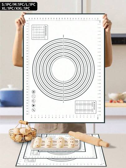 1pc Non-Slip And Non-Stick Flour Kneading Mat, Baking Mat, Rolling Mat, Dough Mat For Kitchen