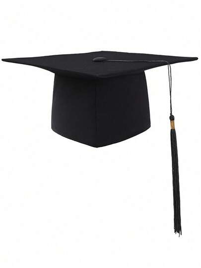 1 st. ungkarlsmössa för vuxna, unisex examensmössa för män och kvinnor, svart examensmössa examensfest fotorekvisita
