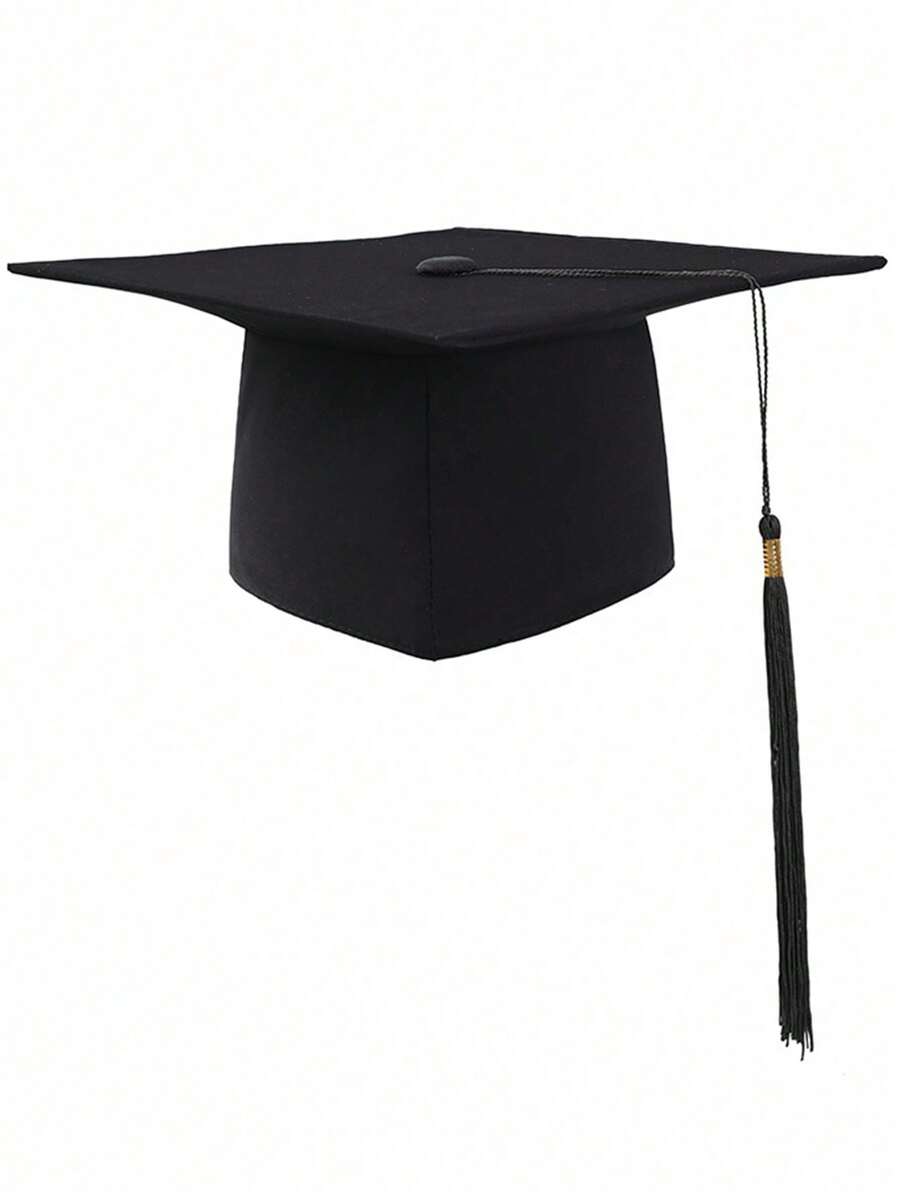 1pc Bachelor Cap For Adult, Unisex Graduation Cap For Men And Women, Black Graduation Cap Graduation Party Photo Prop