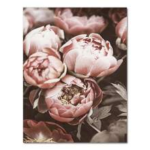 1pc Peony Flower Canvas Painting Nordic Poster Rose Gold Floral Scandinavian Style Print Wall Art Decoration Picture Living Room Decor Optional Frame