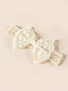 1 diadema elástica de encaje para bebé recién nacido, color beige cálido, súper fina y minimalista, versátil para varias fiestas y reuniones - Beis - Ver 1