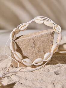 Tropiscape 2 Stücke tropischer Strand Stil modische Muschelkette und Armband Set für Frauen, Herbst, Weihnachten, Wintergeschenke