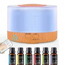 500ML WiFi Aroma Diffuser, 7 Color LED Humidifier, Ultrasonic Quiet Operation, Large Rooms, 6 Ess
