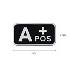 PVC Luminous Blood Type Armband A+ B+ AB+ O+ Patch Morale Patch Soft Glue(1pc)