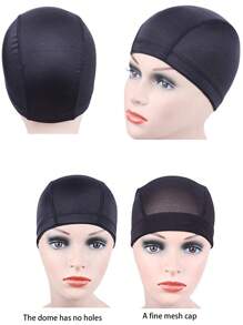 1 szt. czepek na perukę, czepek z wkładką do peruki, czepek z elastycznej siateczki z dużymi otworami, czepek z czarnej elastycznej peruki ze spandexu do wyrobu peruk, luźny regulowany pasek, lekki, oddychający, miękki, bezszwowa okrągła czepek, czepek do codziennej pielęgnacji koka, czepek do spania, czepek z siateczki o wysokiej elastyczności unisex (czepek na perukę M/L), jednolity kolor, swobodny, boho, poliester, pusty, do codziennego użytku, na wszystkie pory roku