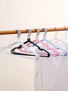 10pcs Anti-Slip Coated Adult Clothes Hangers, Household & Dorm Drying Racks - White - View 9