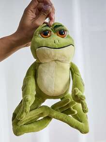 1 pezzo Bambola di peluche a forma di rana seduta carina, regalo creativo di rana verde imbottita