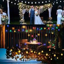 1pc Solar Crystal String Lights - 20/100/200 LED Fairy Lights With 8 Lighting Modes, Button Control Switch, Ideal Decorative Lights For Outdoor Wedding, Patio, Garden, Fence, Christmas And Halloween Parties