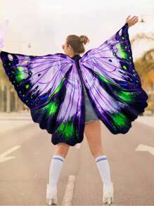 1 Stück/Themen Festival Party Erwachsene Schmetterling Flügel Umhang Schal Farbverlauf Fairy Kostüm Requisiten, geeignet für verschiedene Cosplay Bühnenaktivitäten Kostüme Halloween