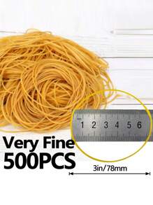 Strong Elasticity 500pcs Yellow Multi-Purpose Rubber Bands, Diameter 38mm Bubble Ring, Elastic Bands, Natural Rubber For Office, School & Home Use, Made Of Synthetic Rubber Back To School