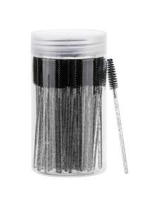 100pcs/50pcs/10pcs Disposable Mascara Wands, Nylon Bristle Eyelash Brush Spoolies, Unscented Eyebrow Extension Applicator With ABS Plastic Rod, Normal Skin Compatible - Pink And Black Wand Set