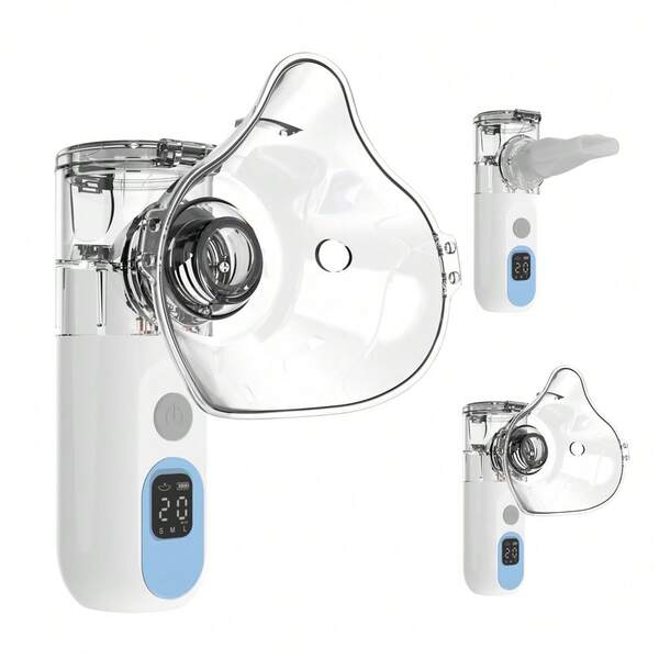 Medizinisches tragbares Ultraschall-Handnebelgerät, Zuhause & mobiler Mikro-Nebel-Zerstäuber mit smartem LED-Display, 3 einstellbare Geschwindigkeiten, wiederaufladbar & wiederverwend bar, geeignet für Reisen und Heimgebrauch