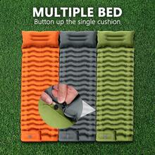 Outdoor Camping Sleeping Pad With Pillow, Ultra Light Inflatable Mattress, Built-In Foot Pump, Nylon Fabric, Suitable For Backpacking, Hiking, Tent Use, Camping Essentials - Army Green - View 10