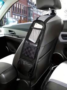 1PC/2pcs Black Car Seat Organizer Car Storage Bag With Multi-Pocket Car Seat Storage Bag Mesh Hanging Storage Bag Auto Seat Side Bag Organizer Phone Holder Drink Holder Phone Organizer Bag For Women Storage Organizer Travel Essentials Gift