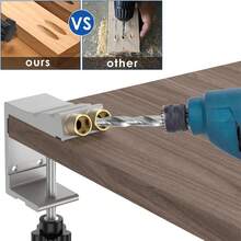 46PCS/Set Pocket Hole Jig Kit 15 Degree Woodworking Inclined Hole Jig Drive Adapter For Woodworking Angle Drilling Holes, Angle Carpentry Locator Jig - 46 Cái/Bộ - Xem 5