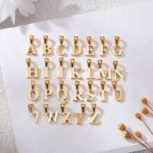 Collares de 26 letras chapados en oro de 18K de plata de ley 925, joyería de hip hop, collar y pulsera con colgante con letra de la suerte, joyería versátil de moda como regalo de cumpleaños
