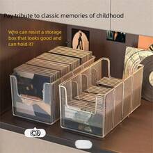 1 件 CD 架，直立式，多隔间，用于分类整理专辑收藏，存储黑胶唱片、磁带和 CD 展示架。展示柜亚克力盒亚克力展示盒 - 彩色 - 查看 3